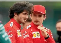  ?? GETTY IMAGES ?? Carlos Sainz and Charles Leclerc, above and in practice left, have been told in no uncertain terms that Ferrari comes first for the 2022 F1 season, as the team gears up for the first Grand Prix.