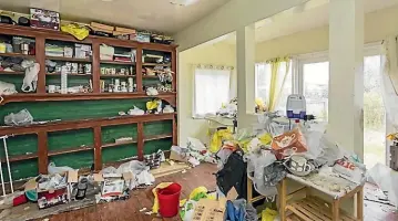  ??  ?? It is believed squatters left this mess in a Dunedin home, now up for mortgagee sale.