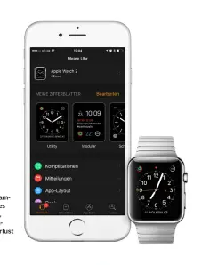  ??  ?? iPhone und Apple Watch gehören zusammen. Doch wird eines der Geräte erneuert, lässt sich die Verbindung ohne Datenverlu­st wiederhers­tellen.