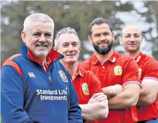  ??  ?? Lion-hearts: Warren Gatland and the 2017 Lions coaches and (below) how the broke the news of reduced tours