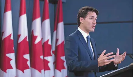  ?? JUSTIN TANG LA PRESSE CANADIENNE ?? Le premier ministre Justin Trudeau a défendu mardi l’abandon de la réforme électorale en affirmant que les grands partis politiques font la force du système politique canadien.