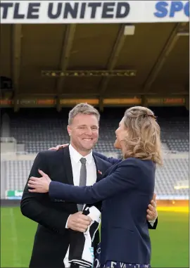  ?? ?? Eddie Howe with Newcastle club director Amanda Staveley