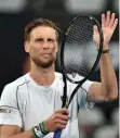  ??  ?? WIN: Andreas Seppi celebrates defeating Diego Schwartzma­n.