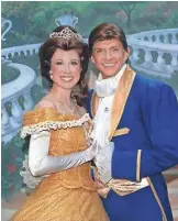  ?? PHOTOS COURTESY OF JULIE AND JOHN OWEN ?? Julie and John Owen, as Belle and Prince, pose for a backstage photo while at Disney. The two left the show in 2007 and married in 2008.