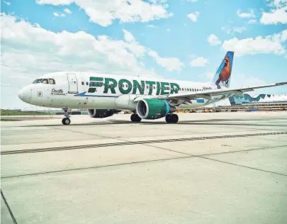  ?? FRONTIER AIRLINES ?? Frontier Airlines has new routes out of Philadelph­ia Internatio­nal Airport to Chicago, Detroit, Kansas City and other locations for spring and summer 2024.