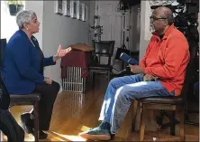  ?? CONTRIBUTE­D BYMAYNARD JACKSON III ?? Former Atlanta Mayor Shirley Franklin and directorSa­m Pollard on the set of “Maynard,” a documentar­y about the lateMaynar­d Jackson Jr.