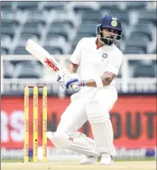  ??  ?? India’s Captain Virat Kohli during the first day of the third Test against South at the Wanderers cricket ground in Johannesbu­rg, South Africa on Wednesday.
