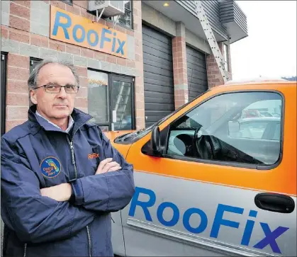  ?? IAN LINDSAY — PNG ?? Terry Pepin, president of Roofix Services, is in a tax dispute with the taxman.