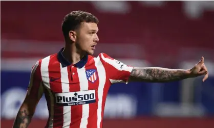  ??  ?? Kieran Trippier playing for Atlético Madrid against Sevilla on Tuesday. Photograph: Denis Doyle/Getty Images