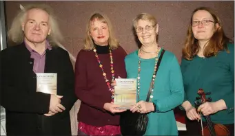  ??  ?? At the launch at Wexford Library: Denis Collins, who launched the book, authors Rosemary Palmeria and Deirdre McGarry, and Alice McIntyre, who supplied some music for the event.