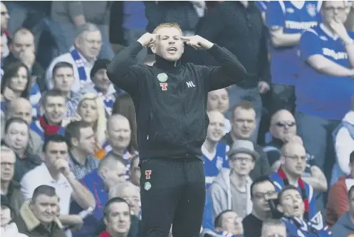  ??  ?? 0 Neil Lennon on the touchline in the Old Firm derby at Ibrox in March 2012, the last time he managed Celtic at the home of their arch rivals.