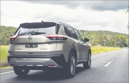  ?? ?? BEST OF BOTH WORLDS: Nissan reports its X-trail e-power with e-4orce petrol-electric medium SUV range delivers the smooth and immediate accelerati­on of an electric vehicle, only without ever needing to plug in.