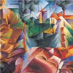  ??  ?? A Futurist landscape with chimneys and electricit­y pylons by Umberto Boccioni (1912)