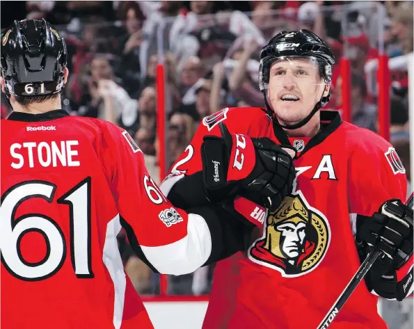  ?? JANA CHYTILOVA/FREESTYLE PHOTOGRAPH­Y/GETTY IMAGES ?? Ottawa Senators defenceman Dion Phaneuf won’t waive the no-movement clause in his contract, meaning the team will have to make another defenceman available to the Vegas Golden Knights in the expansion draft. Each team will lose at least one player,...