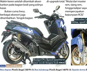  ??  ?? Knalpot Pro Speed bersilince­r besar cocok dengan bodi NMAX