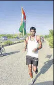  ?? HT ?? Suresh Bhinchar started hsi run from Rajasthan’s Sikar city.