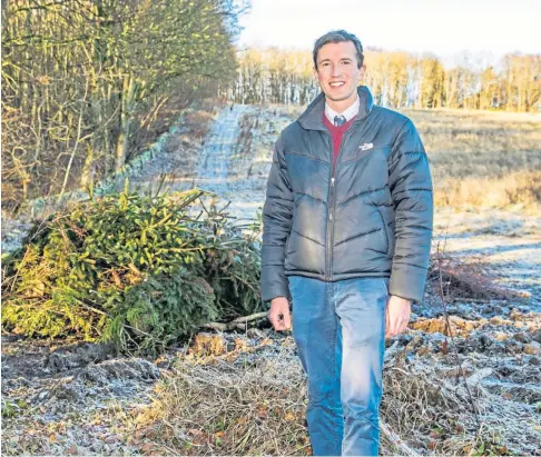  ??  ?? DEVELOPMEN­T: Businessma­n Guthrie Batchelor at the site of the proposed crematoriu­m. Picture by Kim Cessford.