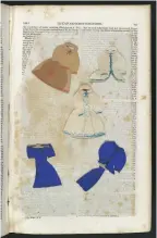  ??  ?? Doll clothes pressed into an 1833 book.