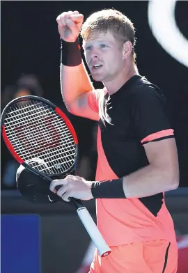  ?? Picture: Getty Images ?? PUMPED. Kyle Edmund has written himself into British tennis folklore by reaching the Australian Open semifinals yesterday.