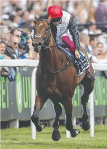  ?? Picture: GETTY IMAGES ?? Cracksman, ridden by Frankie Dettori, wins the Coronation Cup at Epsom Downs this month.