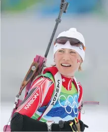  ?? AL CHAREST ?? Zina Kocher, a former Olympian and national team member in biathlon, has found a new sporting life in cross-country skiing.