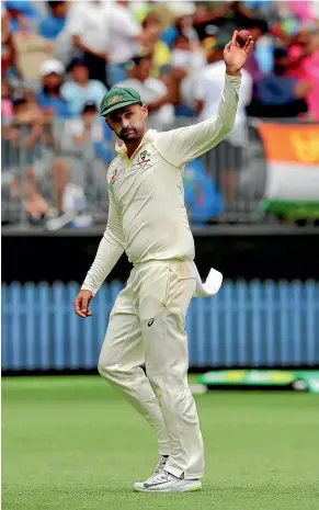  ?? AP ?? Nathan Lyon has taken 334 test wickets for Australia.