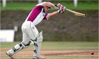  ?? PHOTO: ANDY JACKSON/FAIRFAX NZ ?? Aaron Taylor scored 48 for Inglewood in their first innings in the Taranaki premier two-day cricket final.