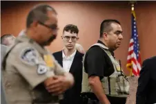  ?? EL PASO TIMES VIA AP, POOL, FILE
BRIANA SANCHEZ/ ?? In this 2019 file photo, El Paso Walmart shooting suspect Patrick Crusius pleads not guilty during his arraignmen­t in El Paso, Texas.