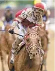  ?? AP ?? Sonny Leon rides Rich Strike to Kentucky Derby win but neither will take part in Preakness.