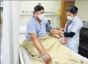  ?? BIPLOV BHUYAN/HT PHOTO ?? Proper hygiene measures and masks are advised while treating swine flu.