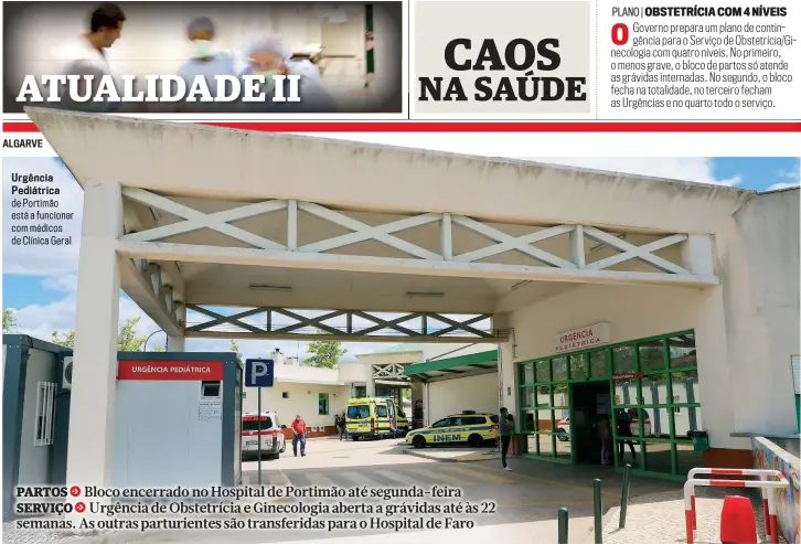  ?? ?? Urgência Pediátrica de Portimão está a funcionar com médicos de Clínica Geral