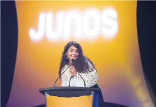  ?? NATHAN DENETTE THE CANADIAN PRESS ?? “I’m so excited to be a part of Canada’s biggest night in music in this way,” singer Alessia Cara said when she was announced as the new host for the Junos.