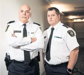  ?? NICK LACHANCE TORONTO STAR ?? York Regional Police Deputy Chief Alvaro Almeida, left, and Insp. Carl Mattinen were shocked when the Crown stayed all charges in Project Sindacato.