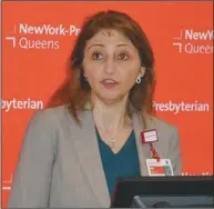  ??  ?? Maria D'Urso表示，皇后醫院將加強和社區­的非營利組織合作，為新移民社區提供更好­服務。 (記者牟蘭／攝影)