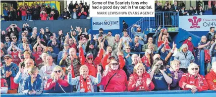  ?? MARK LEWIS/HUW EVANS AGENCY ?? Some of the Scarlets fans who had a good day out in the capital.