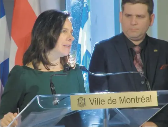  ?? CAPTURE D’ÉCRAN, TVA NOUVELLES ?? La mairesse de Montréal, Valérie Plante, a dévoilé hier son plan pour débarrasse­r la métropole de la tuyauterie en plomb.