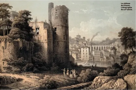  ??  ?? Le château de Clisson, Lithograph­ie du xixe siècle.