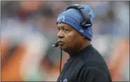  ?? GARY LANDERS — THE ASSOCIATED PRESS ?? Then-Detroit Lions coach Jim Caldwell watches during a 2017 game against the Bengals in Cincinnati.