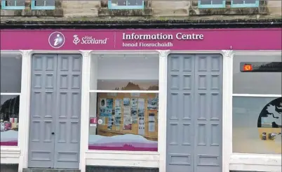  ??  ?? VisitScotl­and’s Tarbert Tourist Informatio­n Centre will close in 2019.