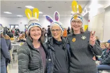  ??  ?? St. Joe’s Snow Bunnies from St. Joseph’s Catholic church in Kenville: Ann Hazelton, Kathy Rogers and Irene O’Brien.