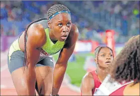  ?? REUTERS ?? Jamaica's Shericka Jackson reacts after winning the women's 200m,