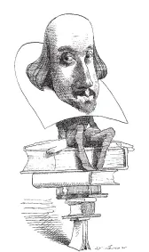 ?? ?? William Shakespear­e; drawing by David Levine