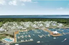  ??  ?? COMPLETEAr­tist rendering of the vision for Friday Harbour.