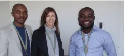  ?? Photo: Bulelwa Mbangeni ?? Discussing the employment and labor market in South Africa at the recent economics conference are, from left to right: Loyiso Maciko, Claire Vermaak, and Chijioke Nwosu.