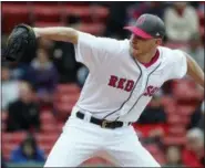  ?? MICHAEL DWYER — ASSOCIATED PRESS ?? Red Sox’s Chris Sale pitches in the first inning of Saturday’s game at Fenway Park in Boston.