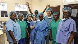  ?? CONTRIBUTE­D ?? Optometris­t Pamela Solly (fourth from left) joined doctors in Jamaica to help perform glaucoma surgeries on underinsur­ed or uninsured patients.