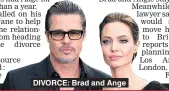  ??  ?? DIVORCE: Brad and Ange