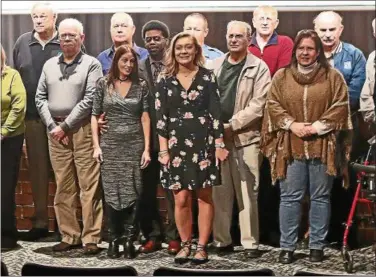  ?? CHRIS BARBER — DIGITAL FIRST MEDIA ?? Gold Scout Kassidy England stands front and center among 30 veterans who came to the Saturday ceremony.