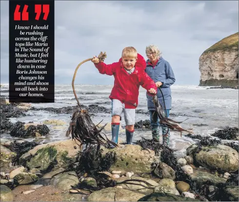  ?? PICTURE: JAMES HARDISTY ?? THORNWICK BREAK: Marion Harrop and grandson Oliver Love enjoy rock pooling at Thornwick Bay last August. Jayne Dowle has just had a family break there.