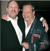  ??  ?? Above: Terry Gilliam with the rest of the Pythons and co-star Carol Cleveland. Left: With Weinstein at the Venice Film Festival in 2005